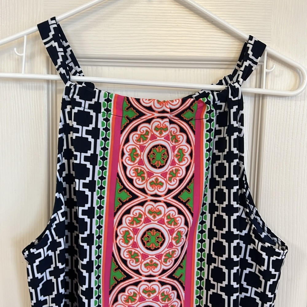 crown & ivy Black Pink Green Patterned Midi Dress - Picture 2 of 5